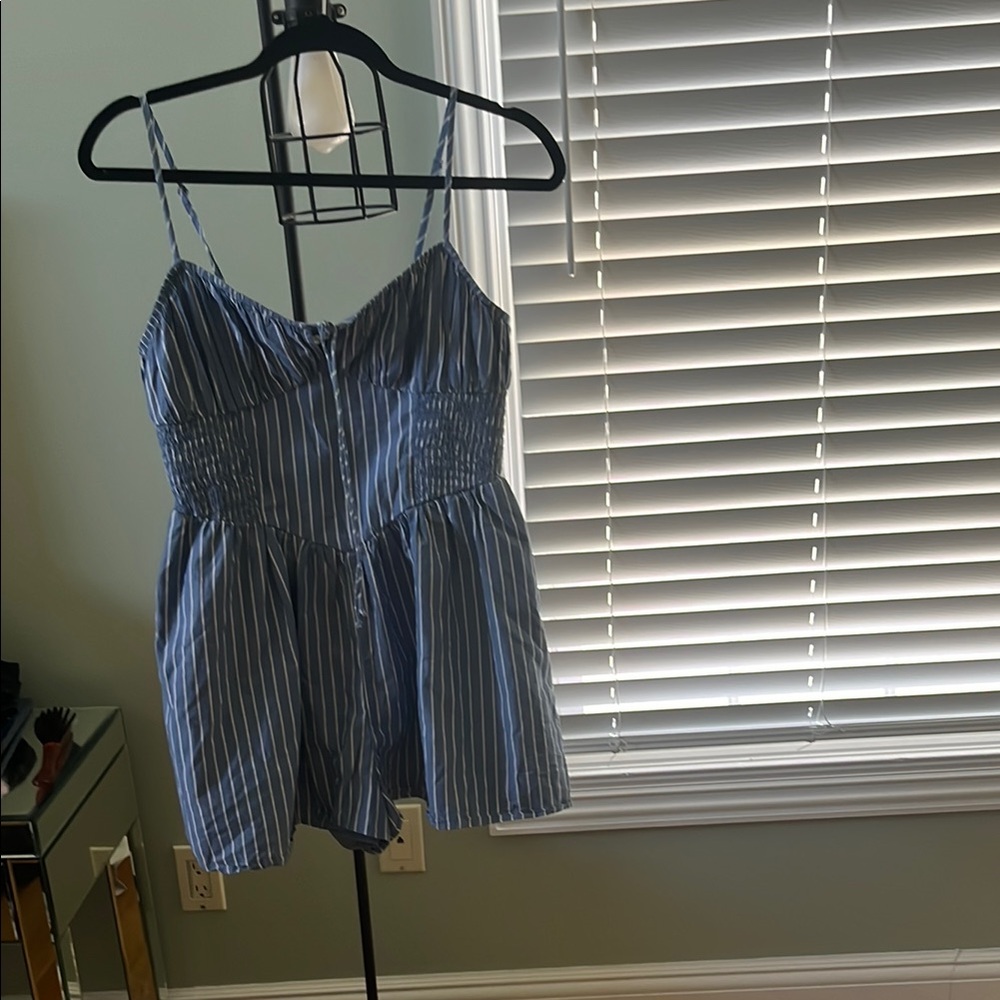 Blue Striped Romper